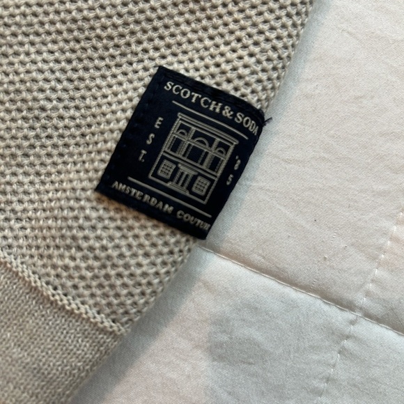 Scotch & Soda LIGHT GREY Textured Crewneck Sweater Pull Over Size M - Picture 8 of 11